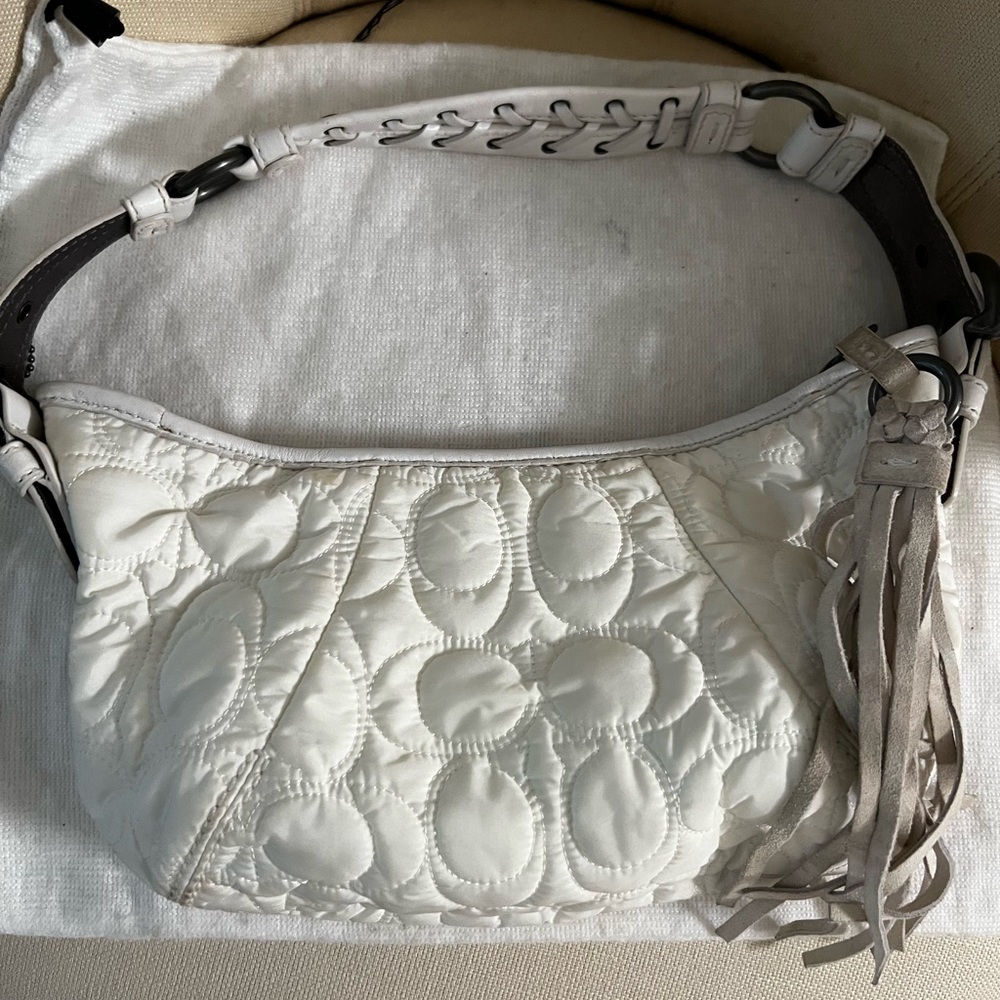 Coach White Hobo Bag